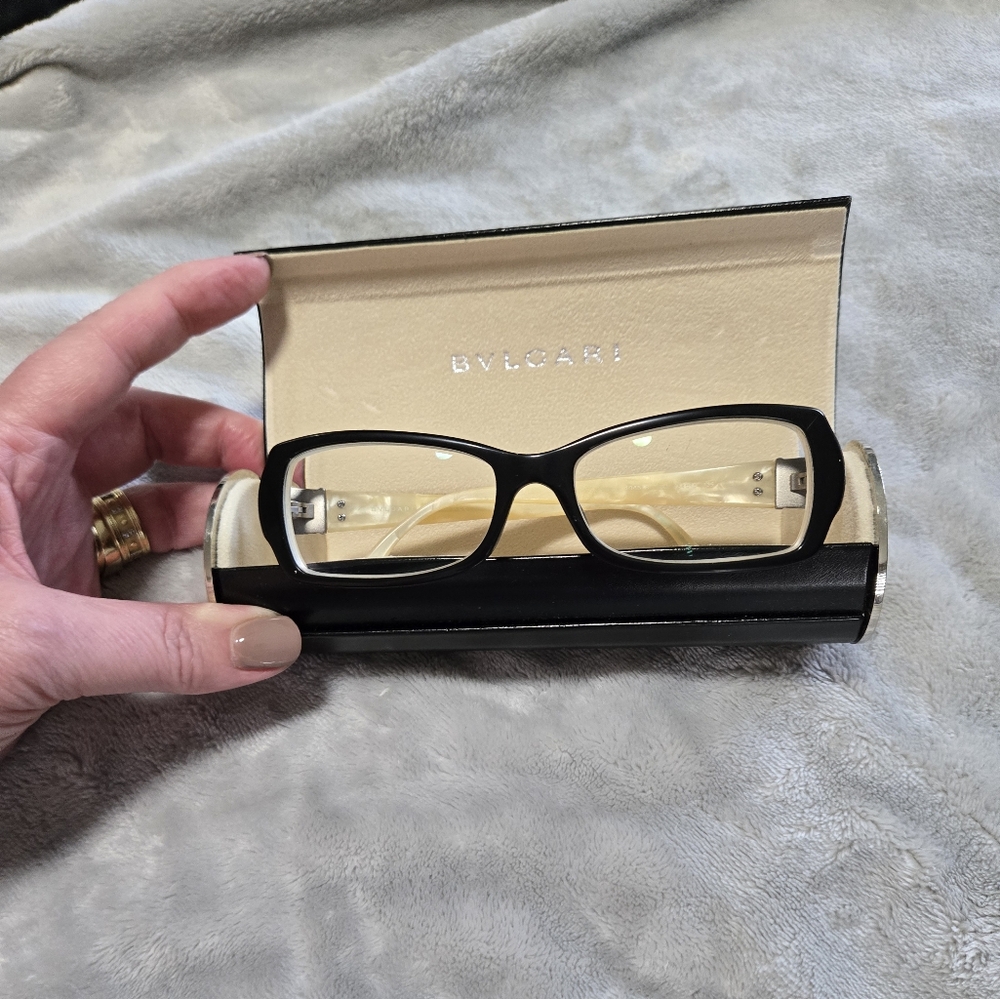 Bulgari Black Glasses and Case